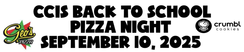 Clip art of Geo's Pizza and Crumbl cookie