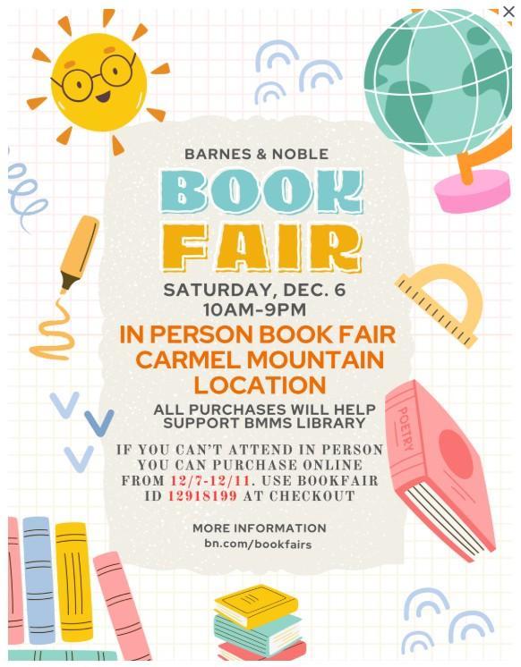 Barnes & Noble Fundraiser 12/6