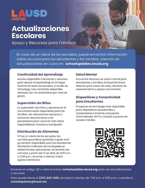 Actualizaciones del LAUSD sobre la suspensión de labores