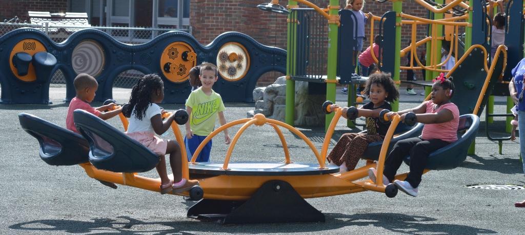 Students playing on the playground