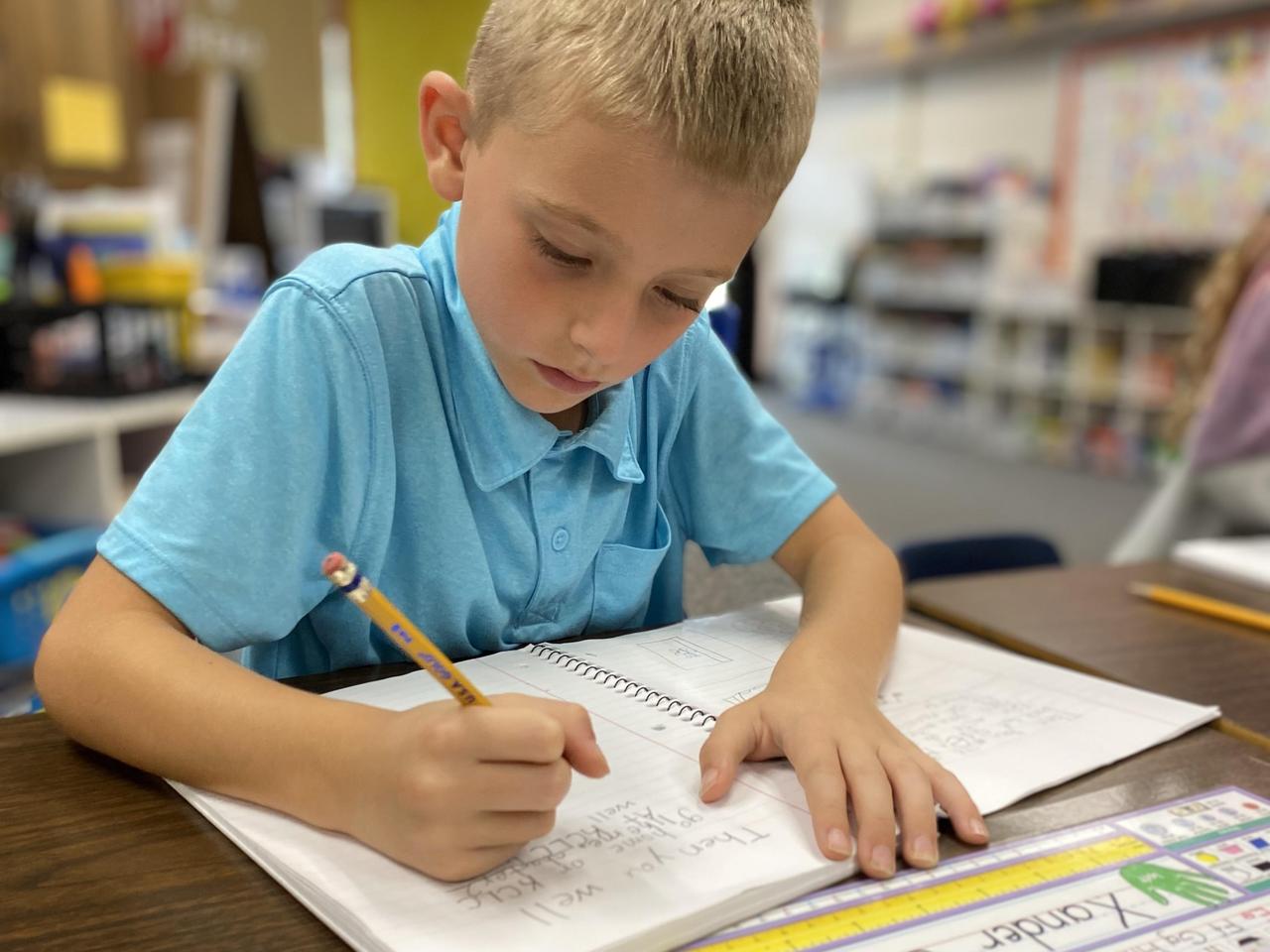 boy writing