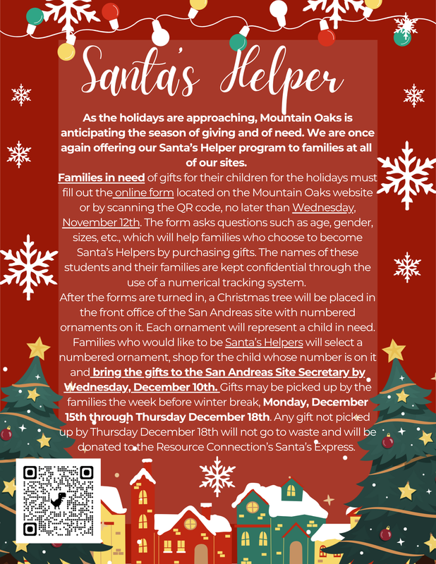 Santa Helper Program flyer