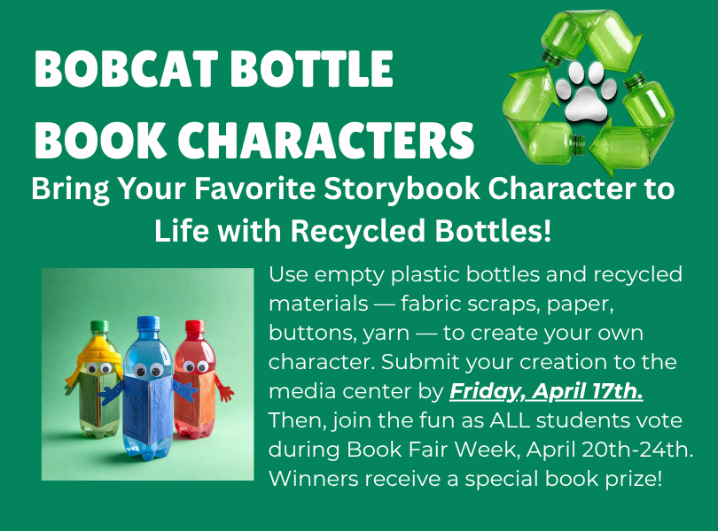 Bobcat Bottle Book Character Project