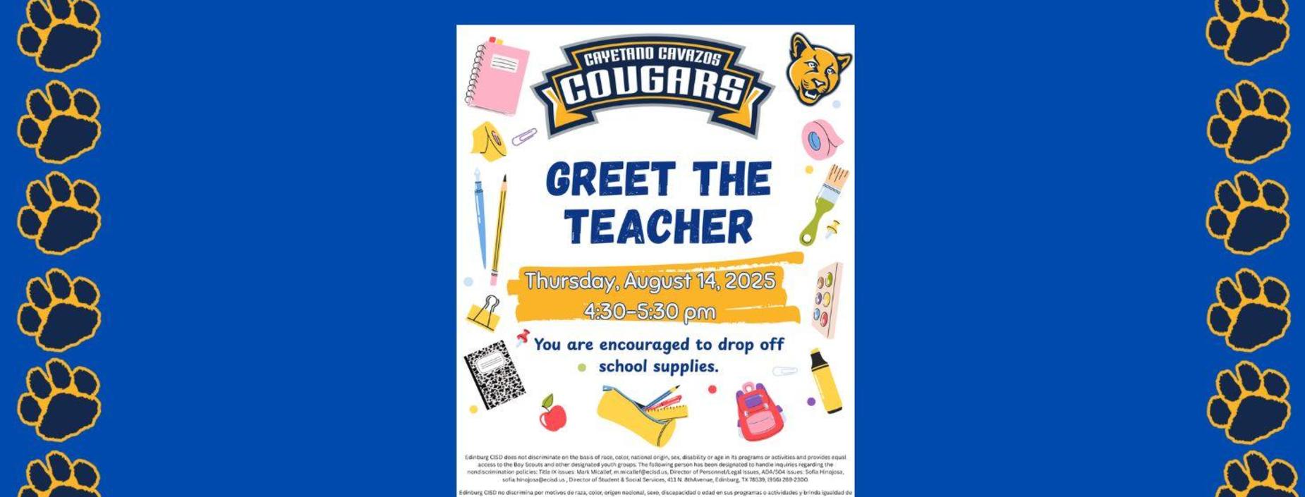 Great the Teacher Thursday, August 14th 4:30 PM-5:30 PM