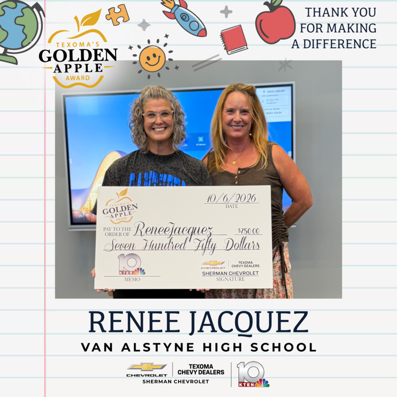 VAHS Teacher Renee Jacquez Honored with Golden Apple Award Thumbnail Image