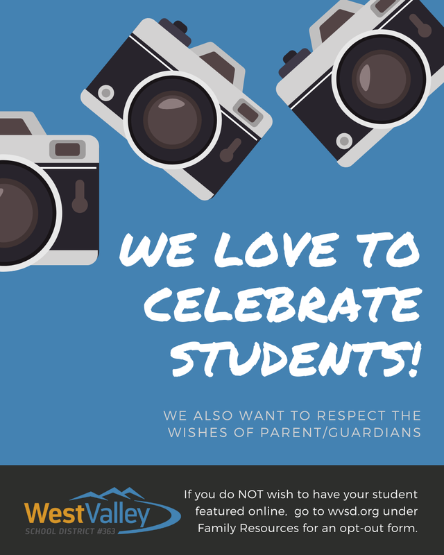 cameras with text We love to celebrate students