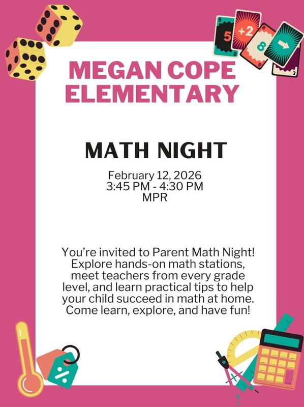 Math Night flyer in Spanish