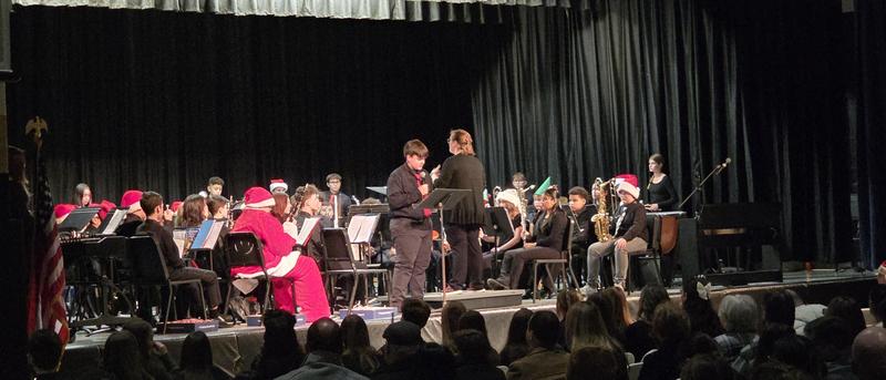 middle school band concert students performing