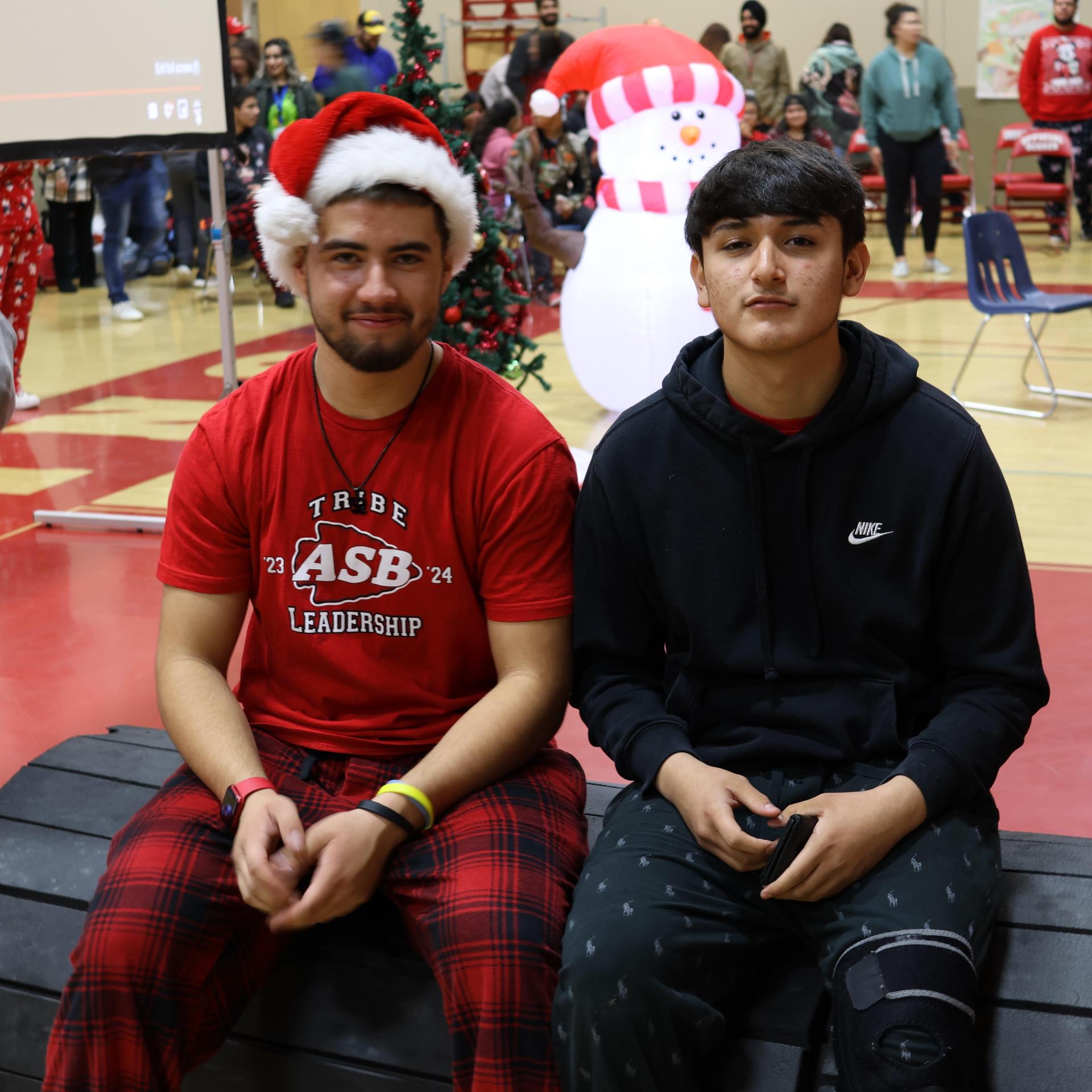 students and staff posing at the winter wishes rally