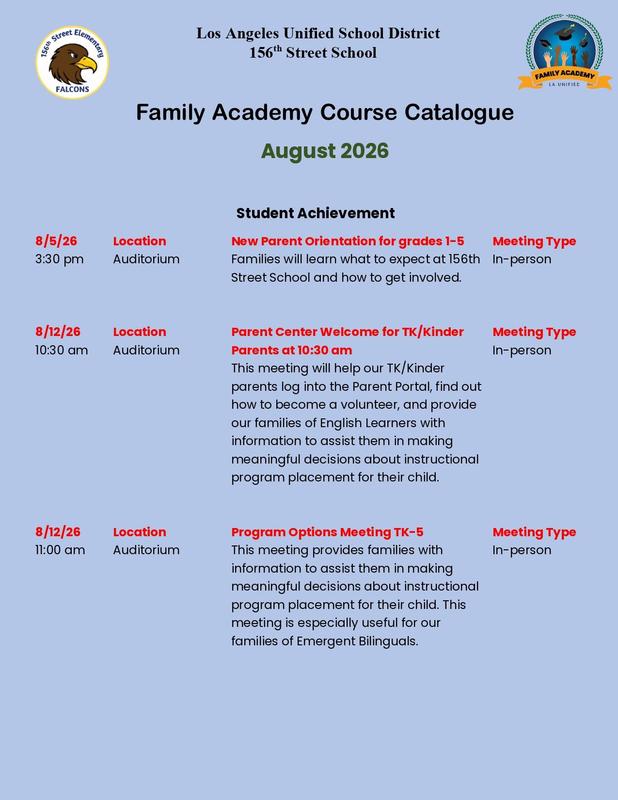 First page of the August 2026 Course Catalogue