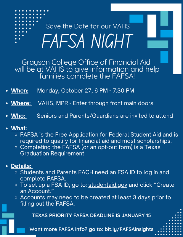 🎓 VAHS FAFSA NIGHT - Save the Date! Thumbnail Image