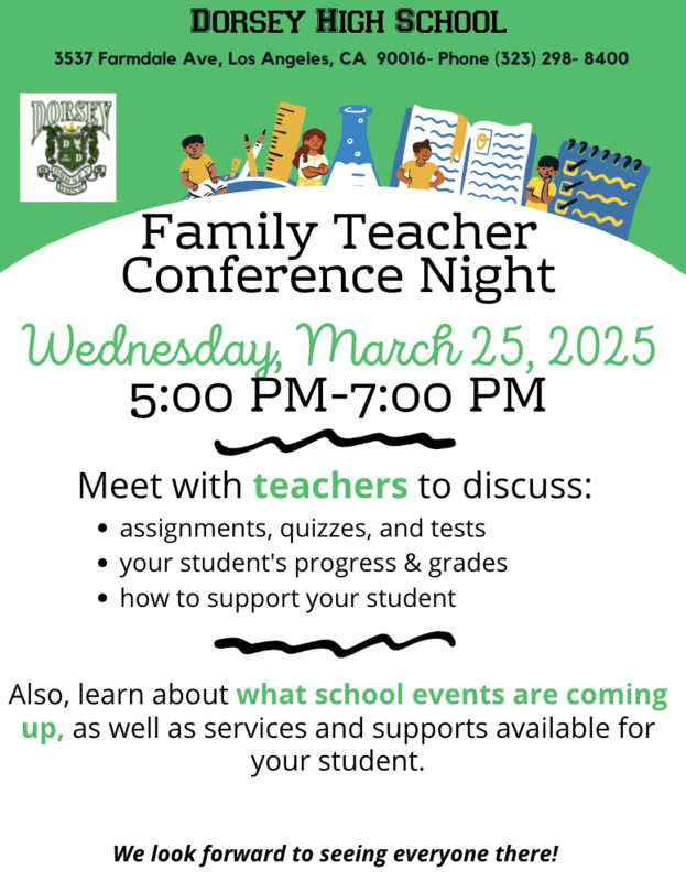 Family Teacher Conference Night Flyer English