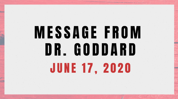 Message from Dr. Goddard: Thank you for Feedback on 2020-2021 Survey and Quick Update Featured Photo