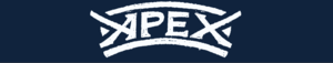 APEX logo with navy background
