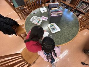 Students reading together