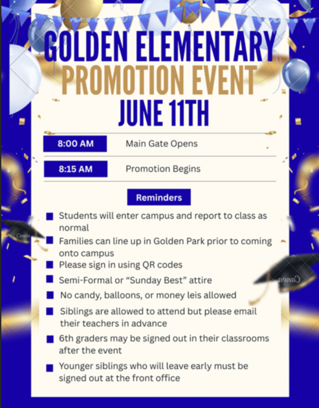 6th Grade Promotion Information for June 11, 2026