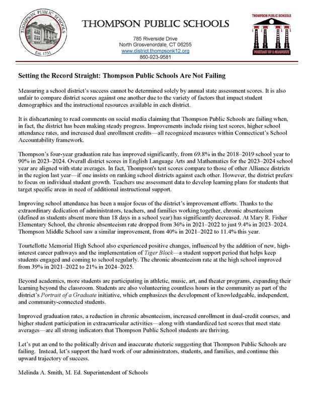 TPS Article from Superintendent Smith