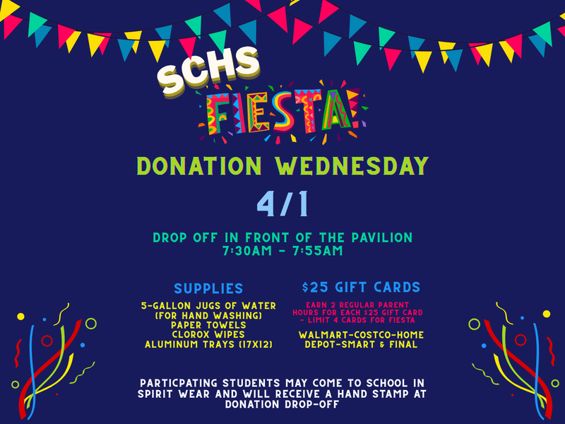 Fiesta Donation Wednesday 4/1