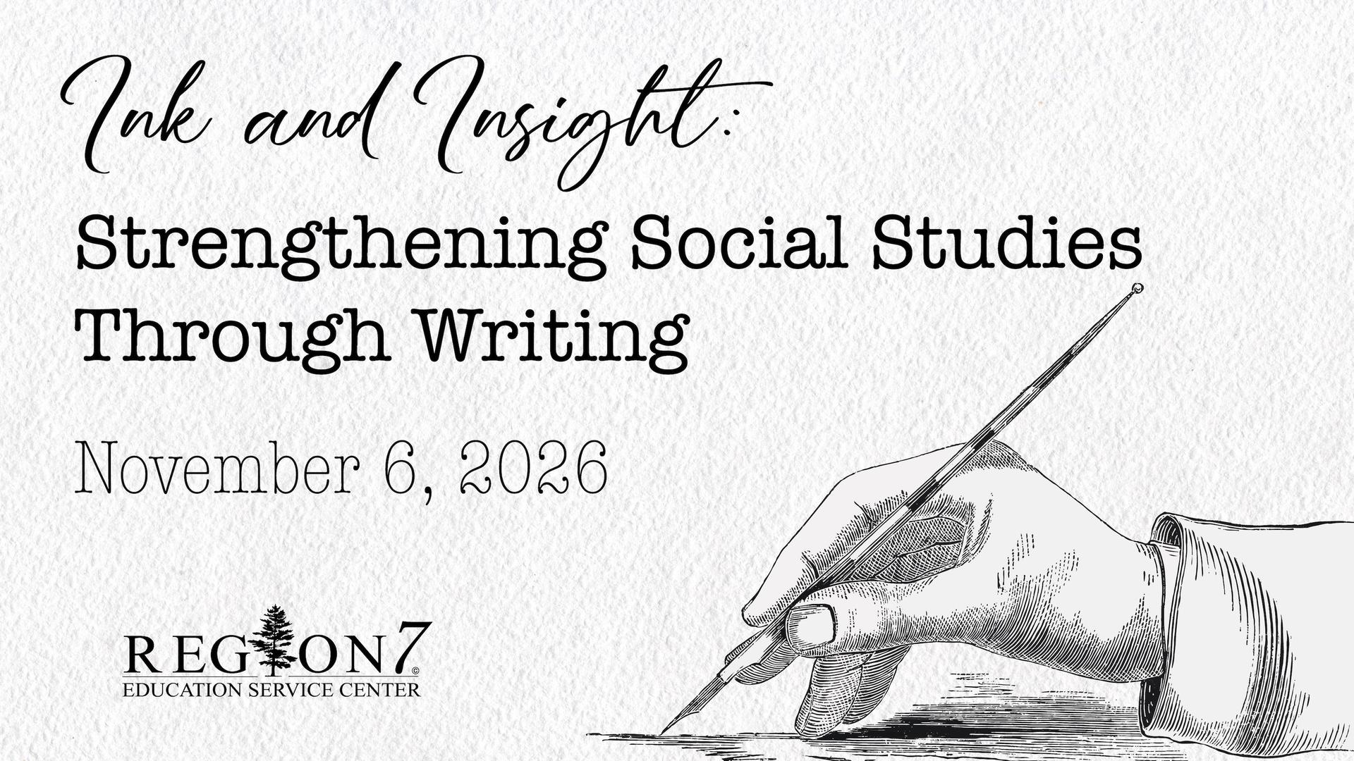 Ink and Insight social studies writing workshop, November 6, 2026.