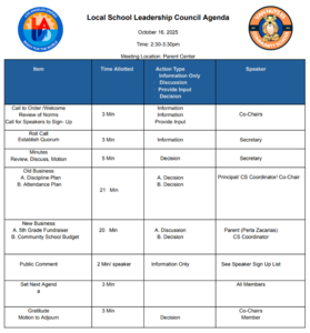 LSLC Agenda
