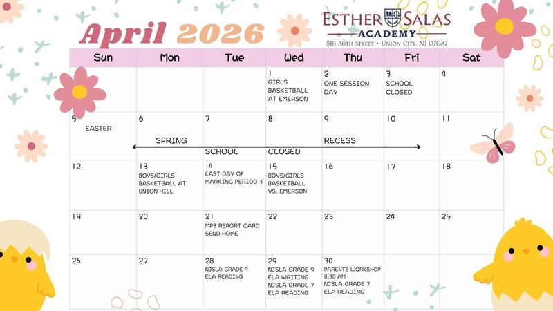 April 2026 Calendar-Esther Salas Academy