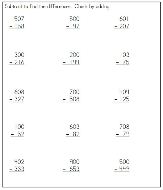 Subtracting with Zeros