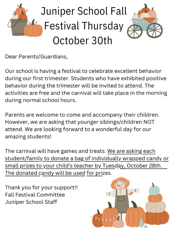 Fall Festival Parent Flyer (English)