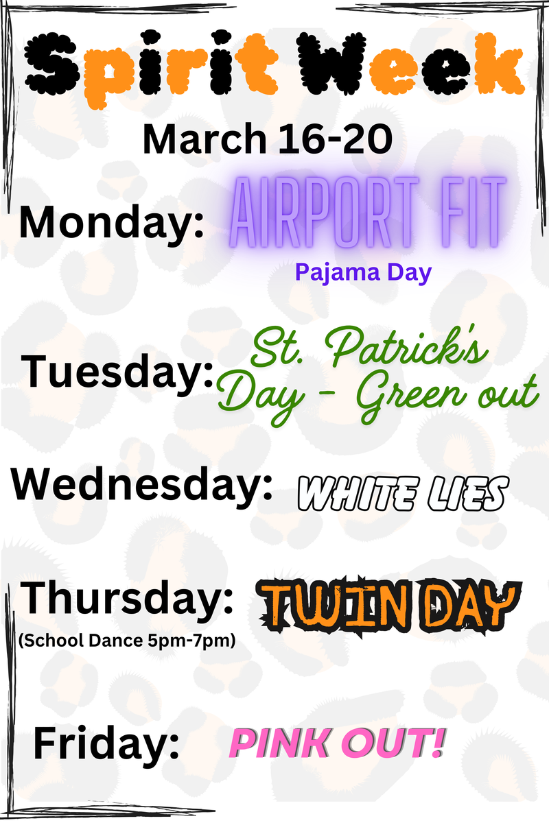 Spirit Week March 16-20 Featured Photo