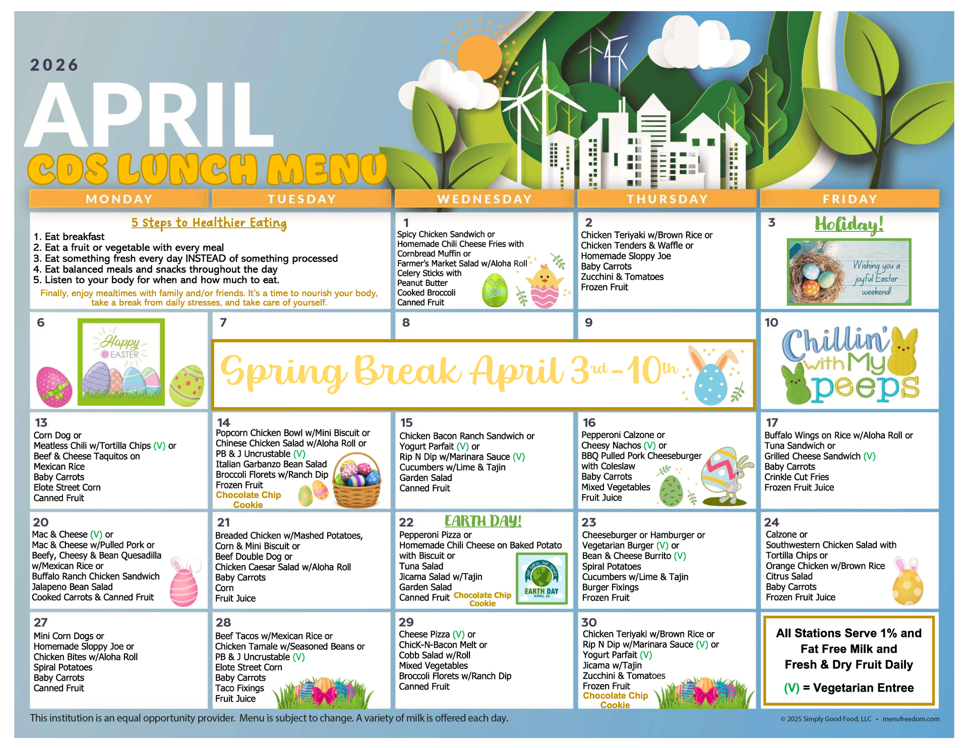 CDS Lunch Menu (click to view)