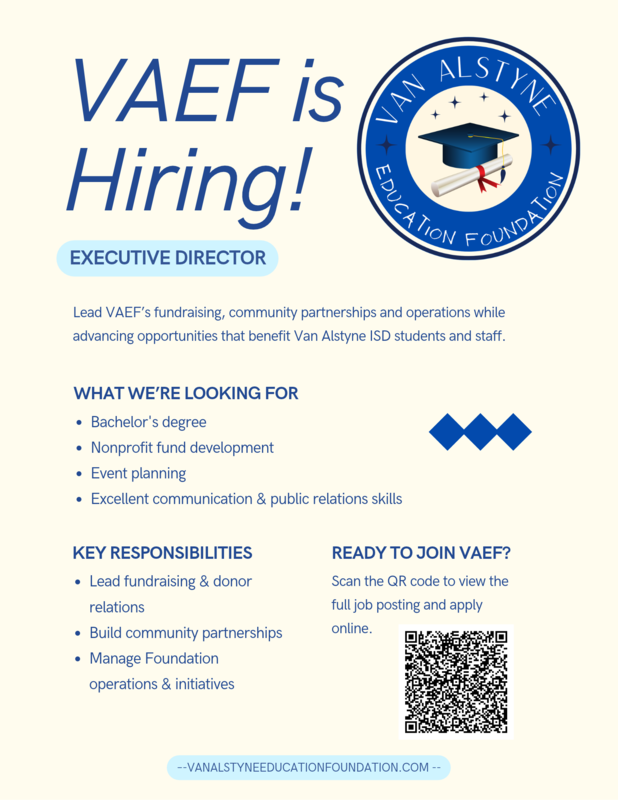 Van Alstyne Education Foundation Seeking Executive Director Thumbnail Image