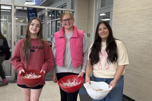 MHS students greet peer