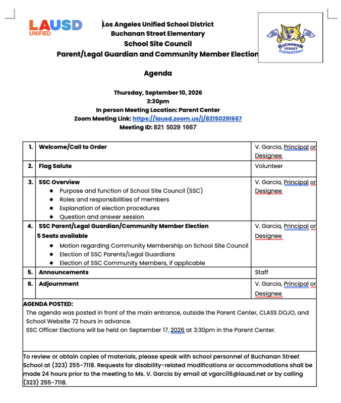 SSC ELECTION AGENDA