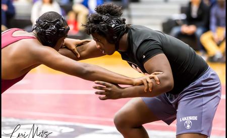 two boys wrestling