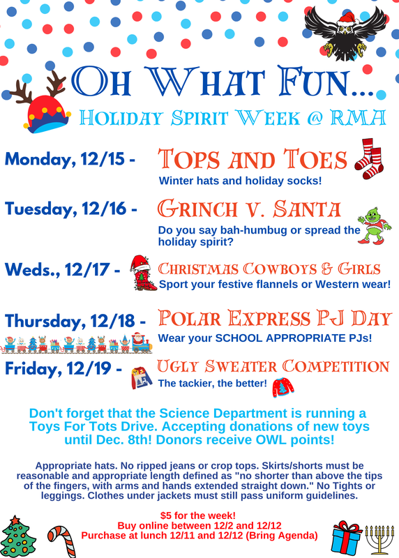 Oh What Fun - RMA Spirit Week Featured Photo