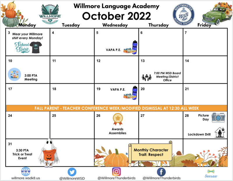 October 2022 Community Calendar
