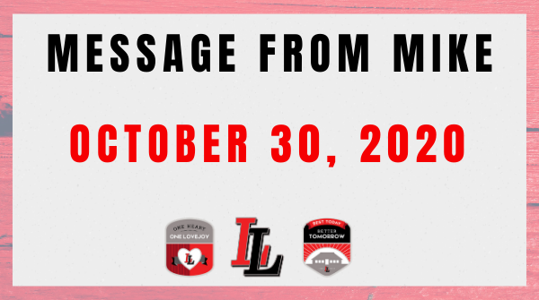 Message from Mike: October 30, 2020 Featured Photo
