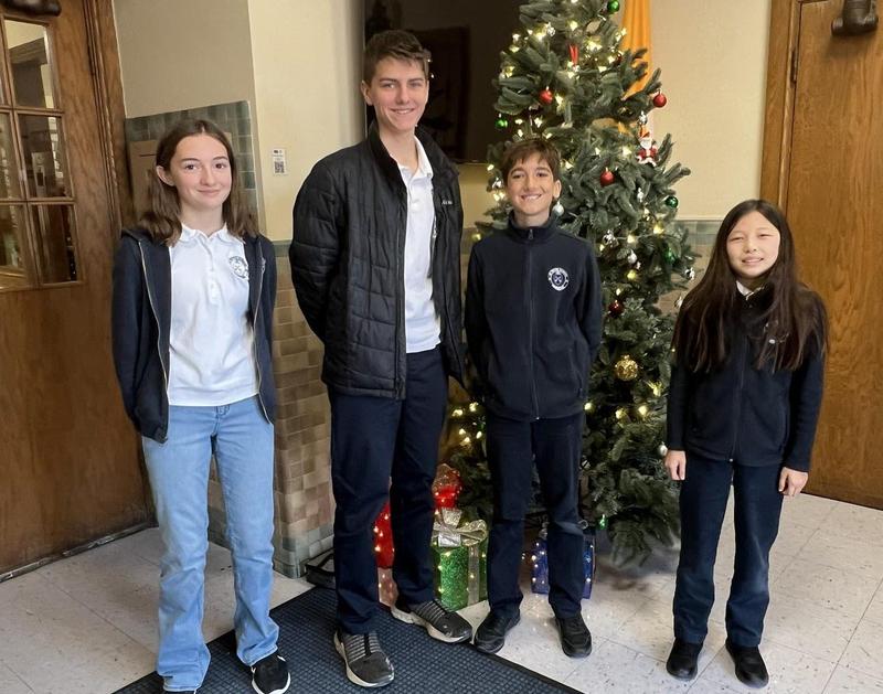 Saint Peter's main entrance Christmas tree shines brighter this year with the help of Student Council.