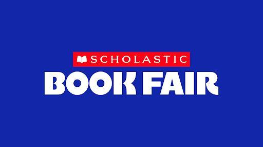 Book Fair sign on blue and red colors