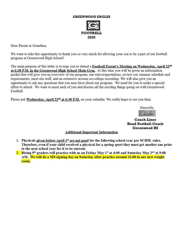 Rising 9th Grade Football Info - GHS Featured Photo