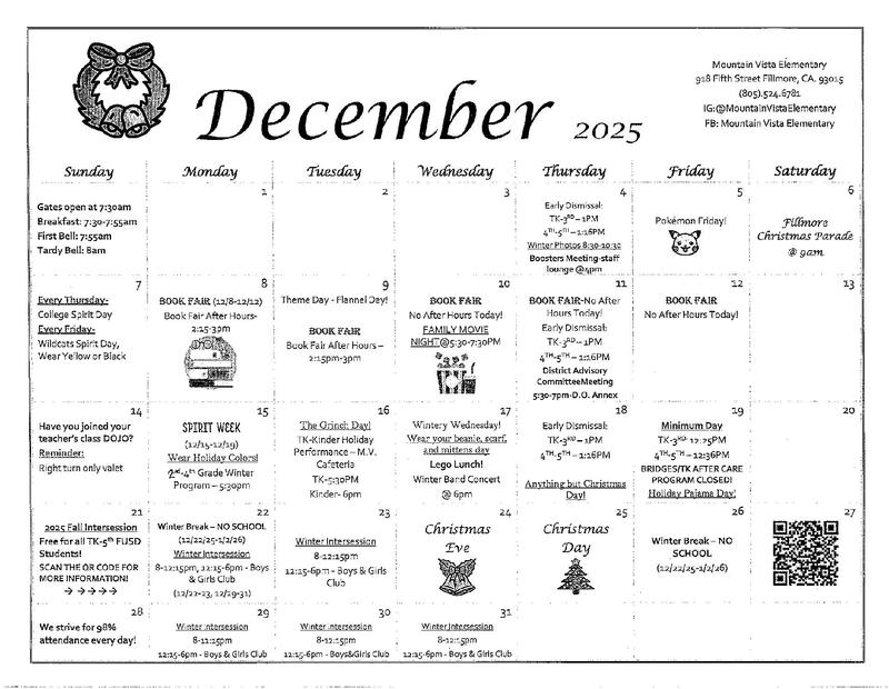 December 2025 Calendar [English/Spanish]