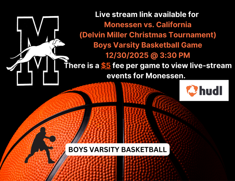 Monessen vs. California- Boys Basketball Game-12/30/2025 @ 3:30 PM Featured Photo