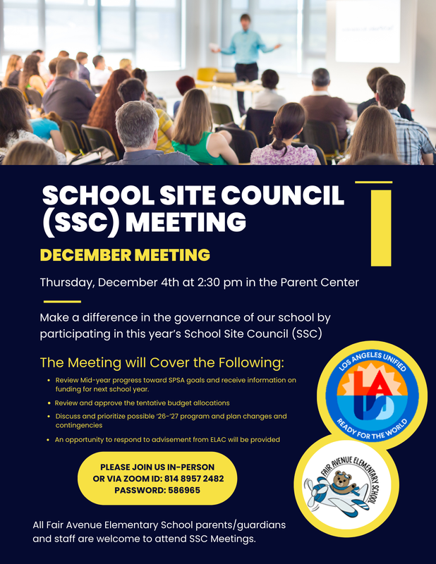 SSC December Meeting