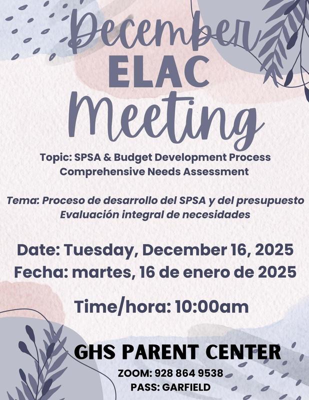 December ELAC Meeting