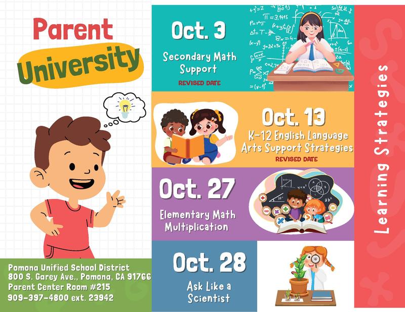 Parent University Events in October