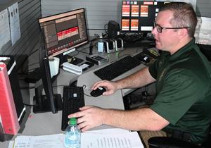 Sheriff Bryant “Wally” Jones, Chief Damian Gatlin, and Major Jewel Hines stepped in to cover Dispatch duties during the Appreciation Luncheon—showing their support and appreciation in a hands-on way