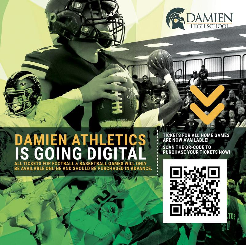 Damien Athletics is going digital! Football home game tickets now available! Featured Photo