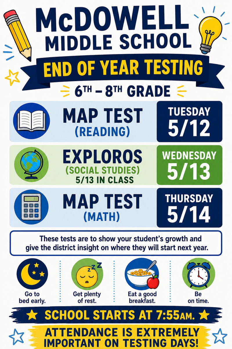 End of Year Testing Schedule