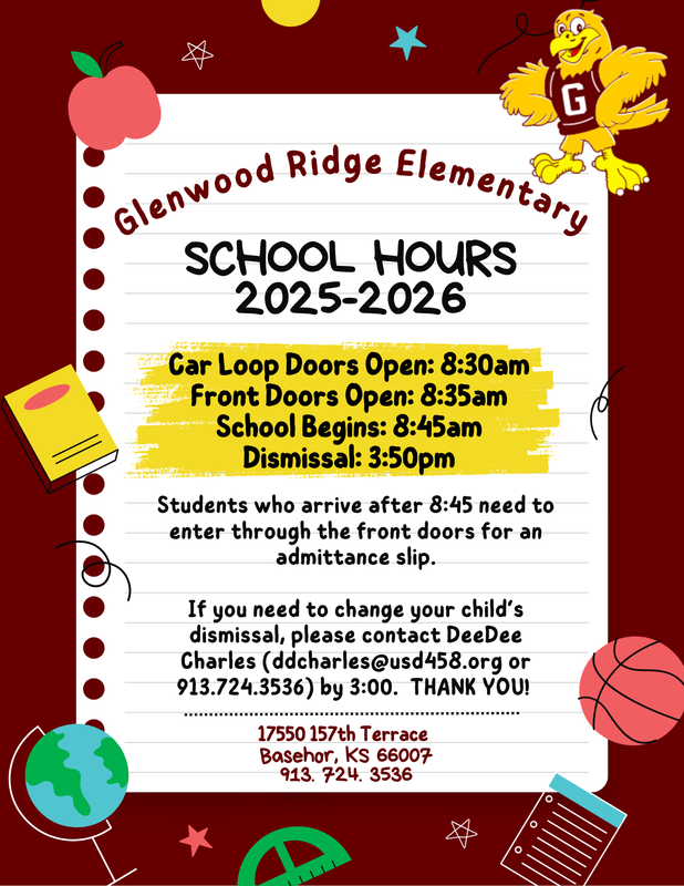 Updated hours for GRE 25-26