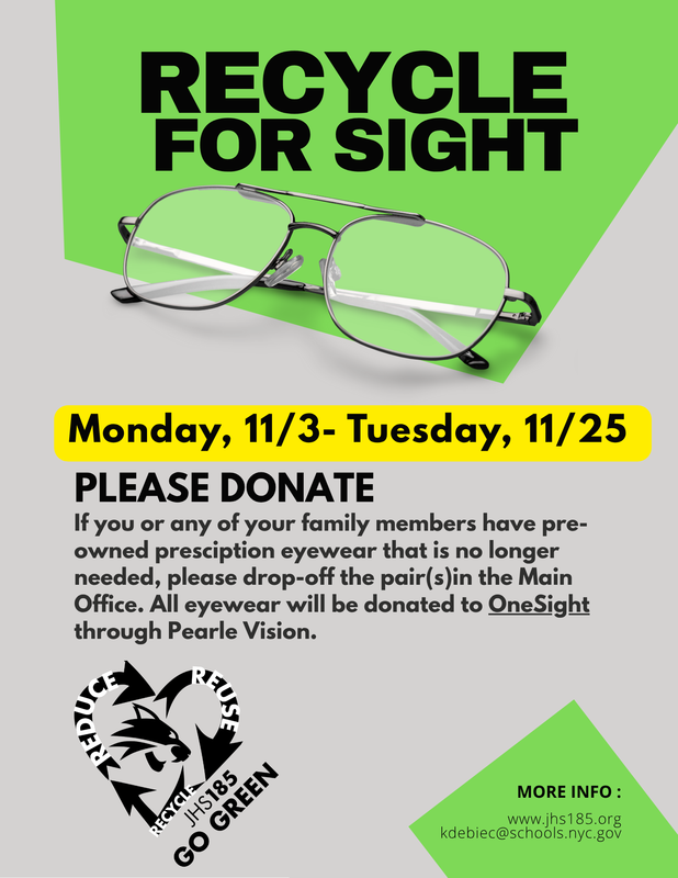 flyer to donate old glasses to the main office