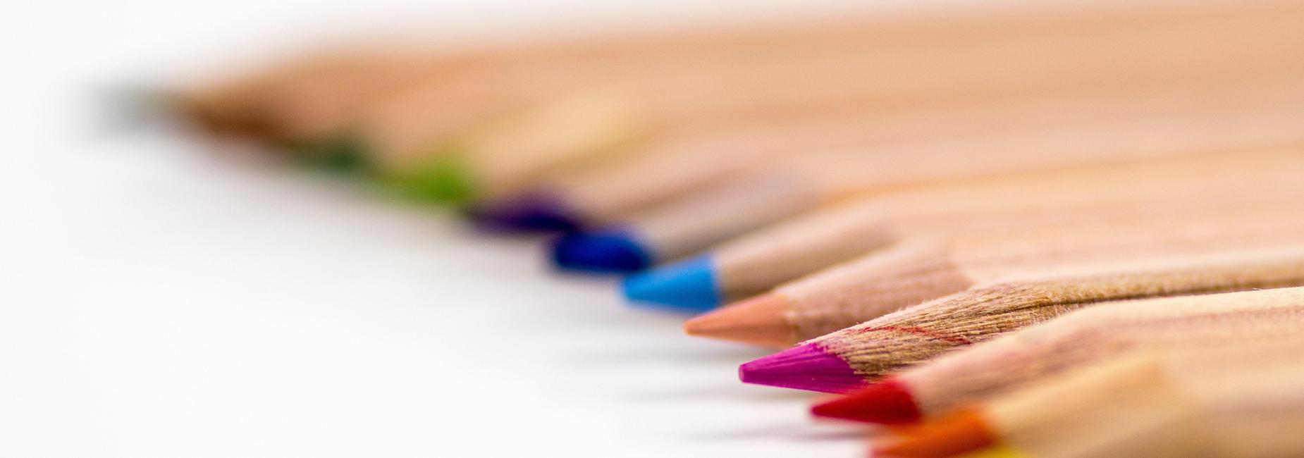 This is a picture of twelve brown pencils with different colored pencil points. The pencils are sharpened and laying side by side on a table. Let the table represent the layout of life. Let the different color pencils represent the different people that will be met through a person's life. Share with your children that all pencils have the opportunity to be sharpened and should speak positively in the life of others.
